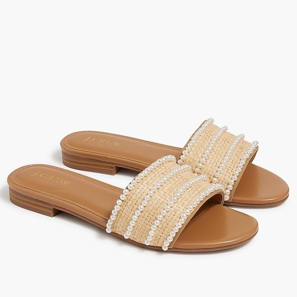 J. Crew Factory Pearl Slide Sandals - Picture 1 of 10
